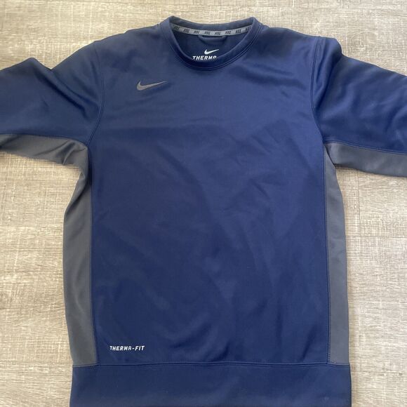 Nike Therma Fit Activewear Crewneck Sweatshirt Blue Small Pullover Therma-Fit - Picture 4 of 16